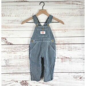 Round House  Overalls Hickory Railroad Stripe Size 18 Months EUC